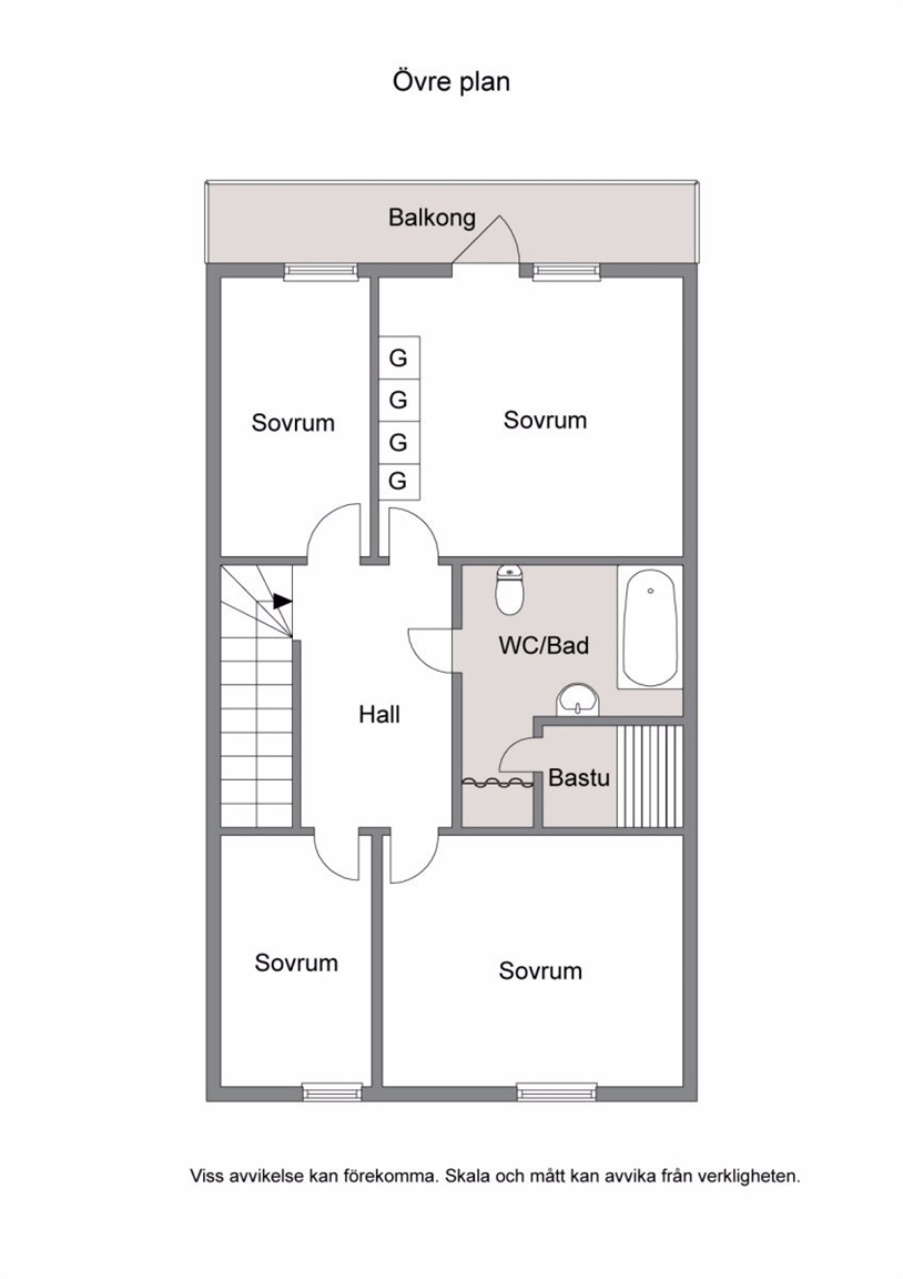 Planlösning övre plan