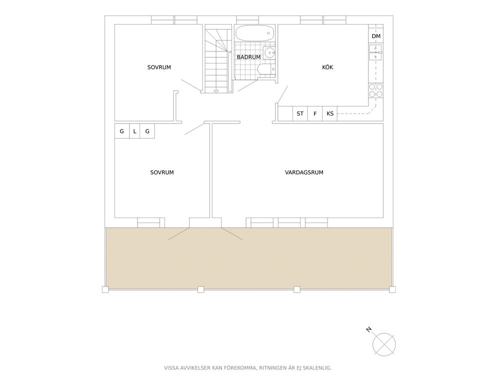 Möjlig planlösning övre plan