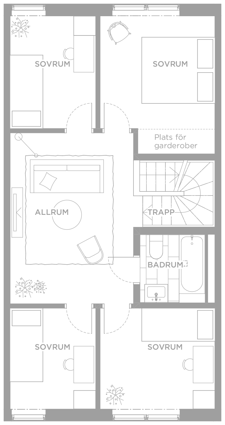 Planritning - Övre plan