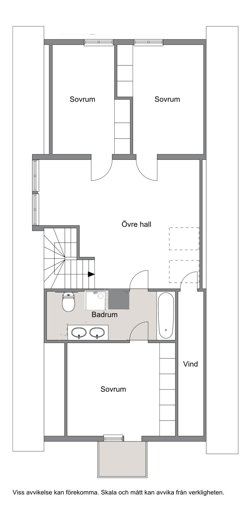 Övre plan - vissa avvikelser kan förekomma