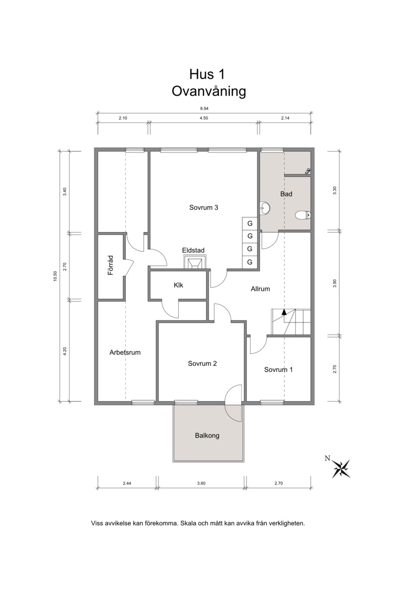 Övre plan hus 1