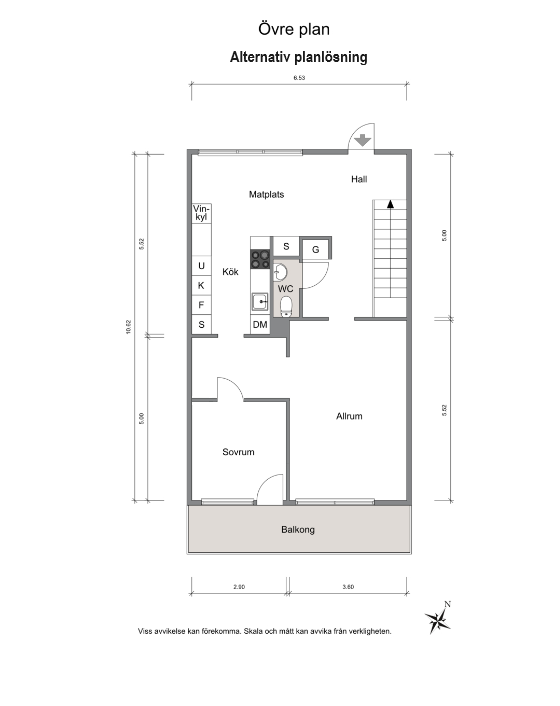 Planritning - Entréplan - Alternativ planlösning