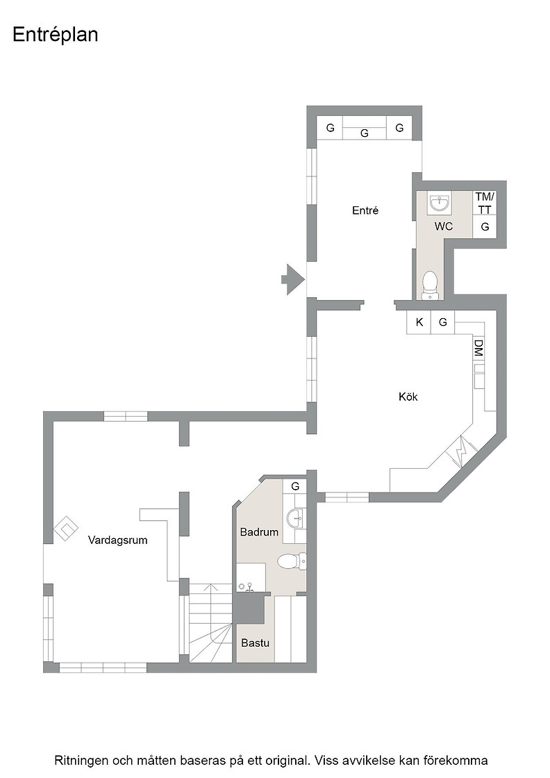 Entréplan större lägenheten