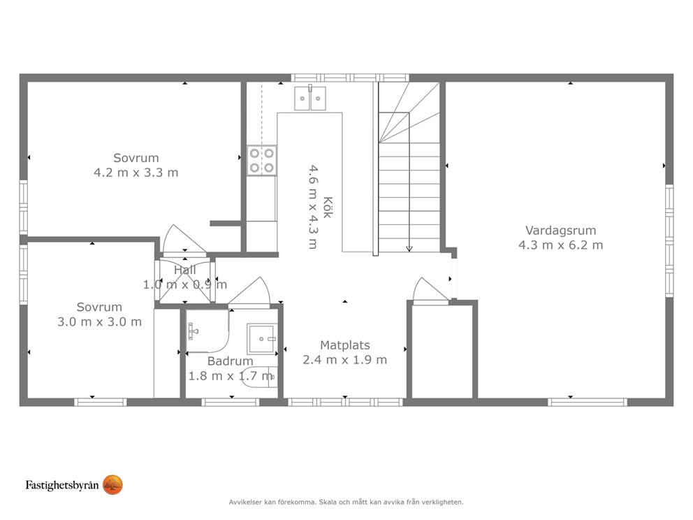 Röda huset övre plan