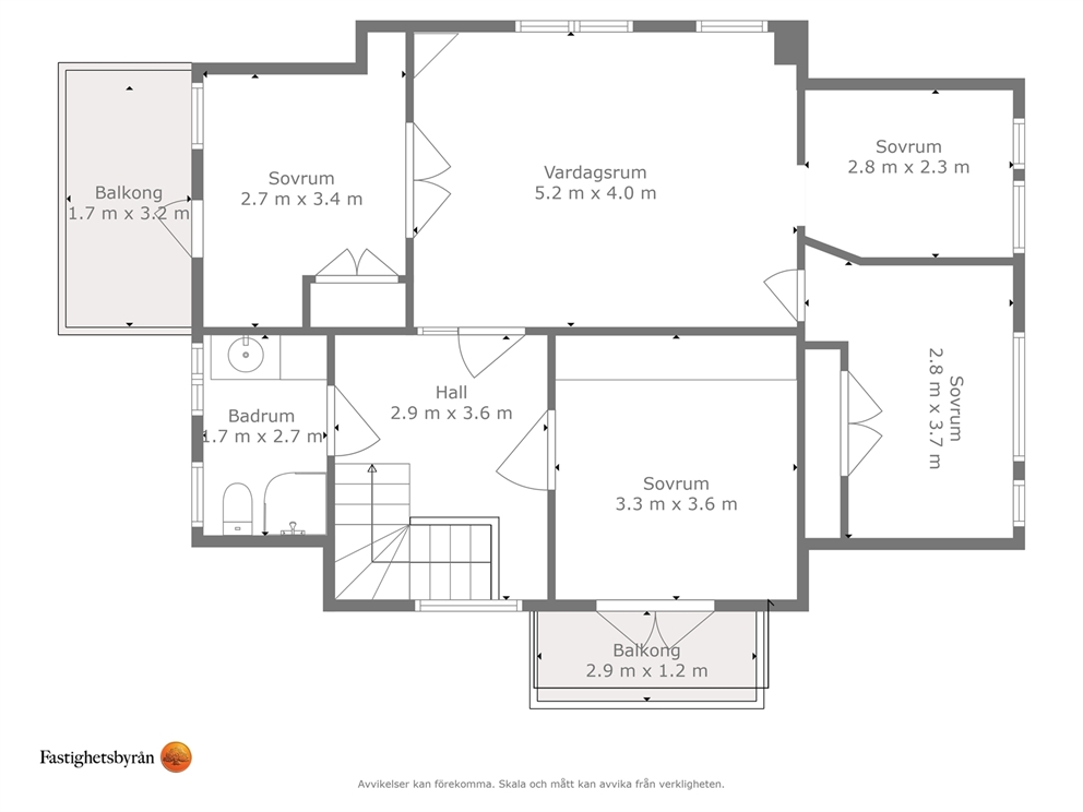 Gula huset övre plan