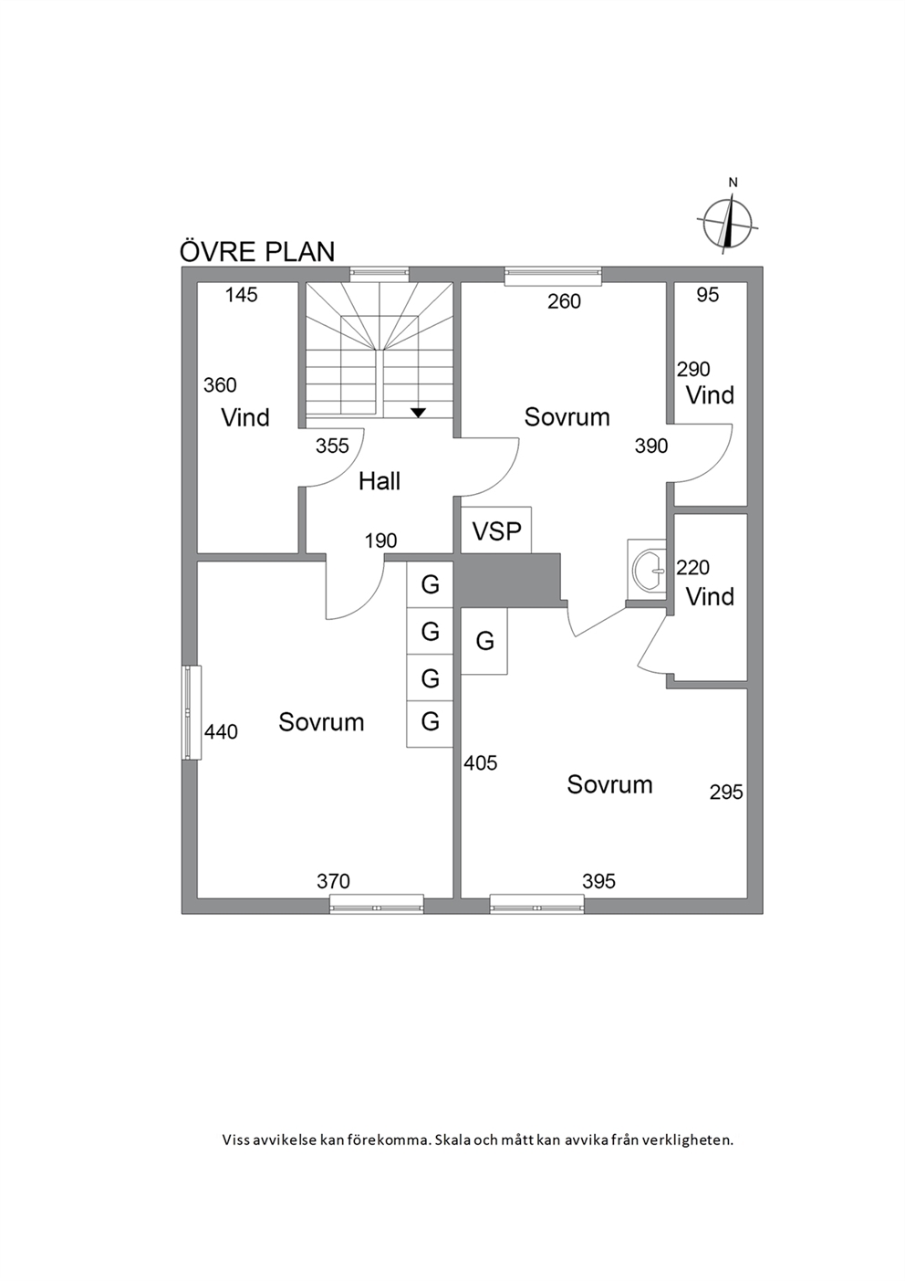 Planritning övre plan.