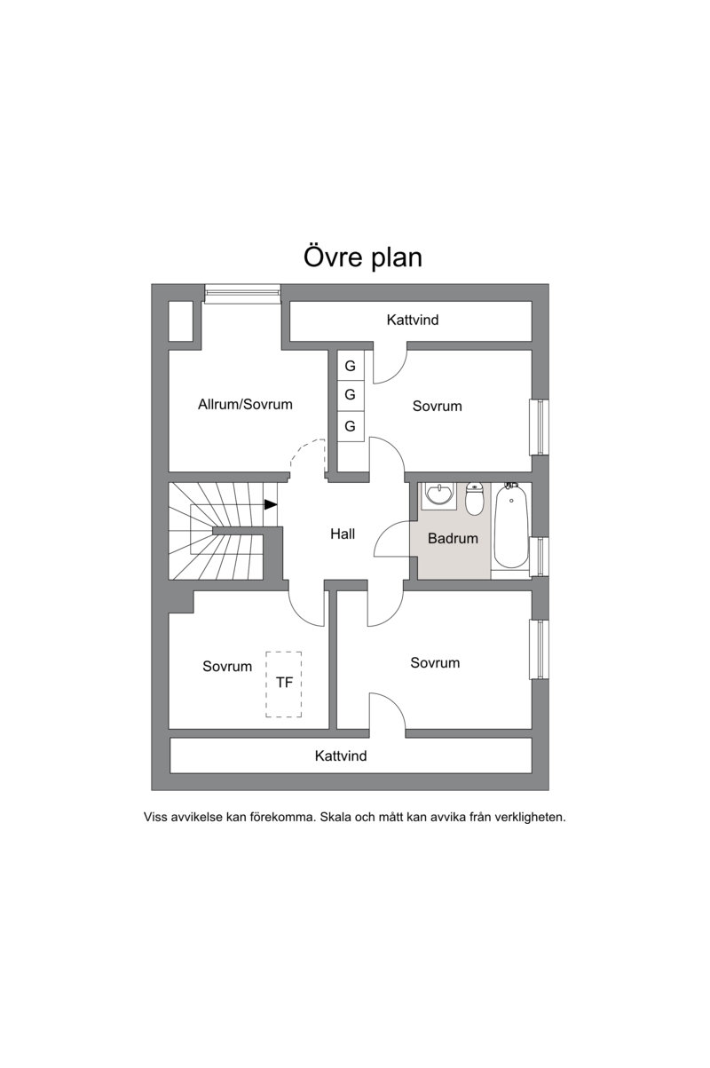 Planlösning övre plan