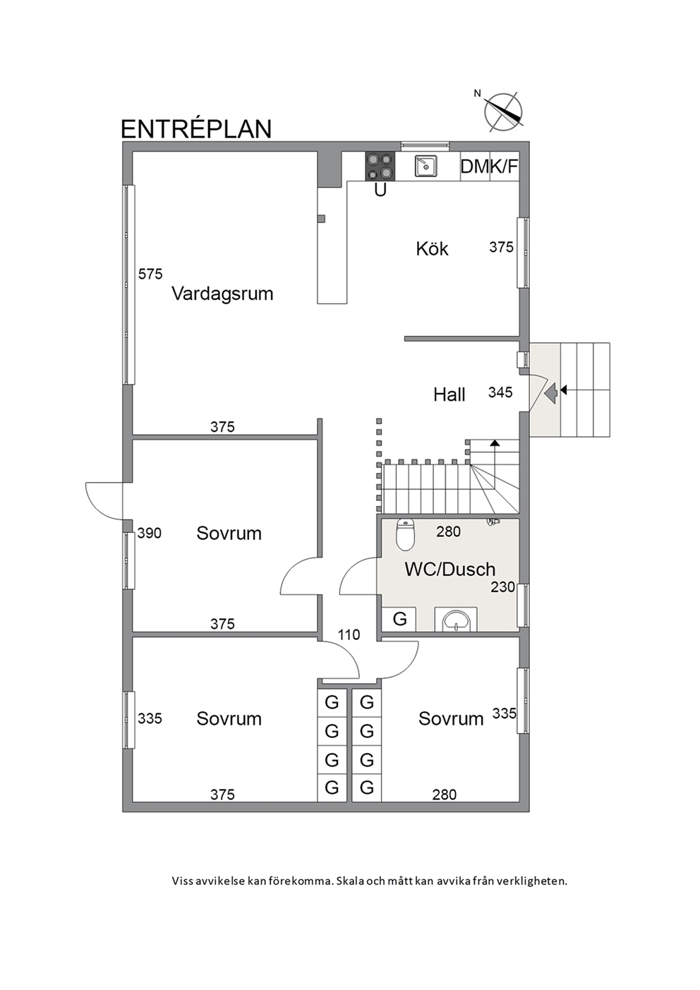 Planritning övre plan.