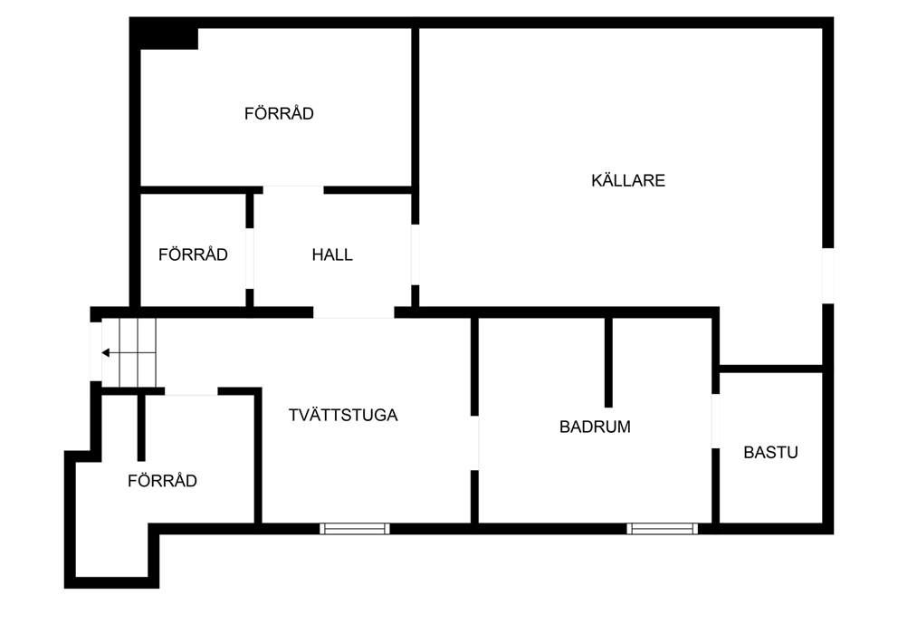 Ytterligare ½ trappa ned till källarplan