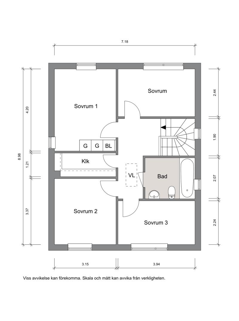 Planlösning Övreplan