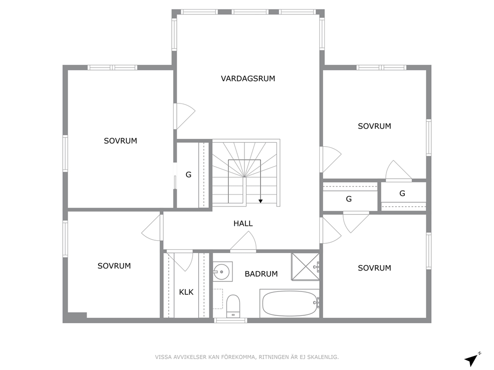 Planritning - Övre plan