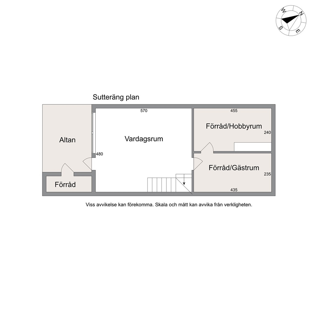 Planlösning sutterängplan