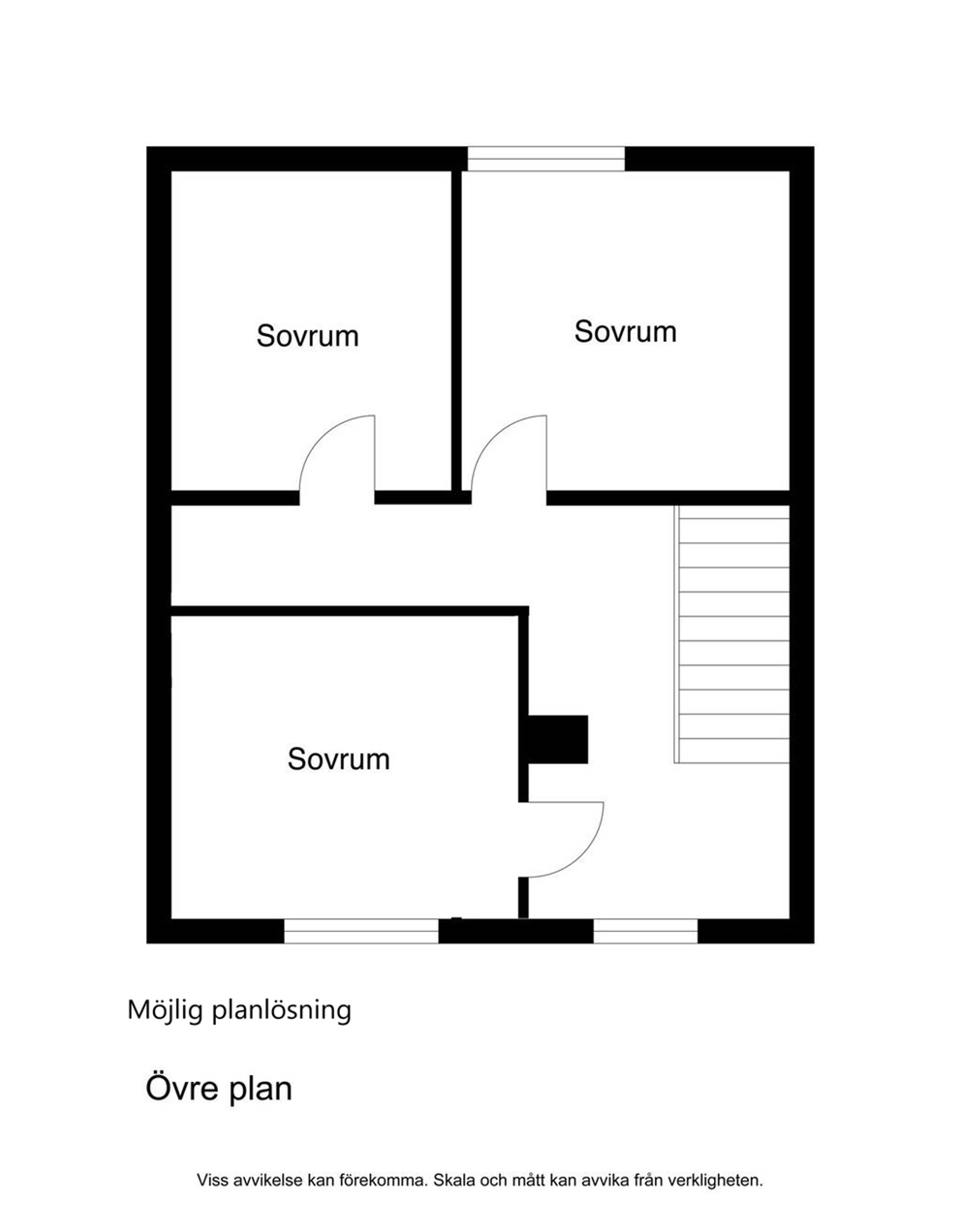 Möjlig planlösning övre plan