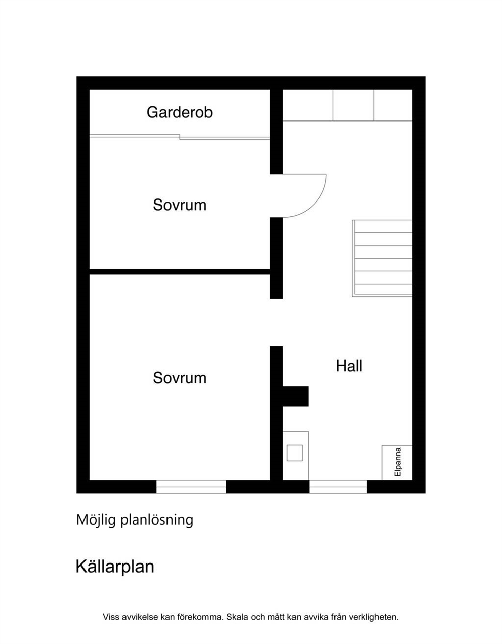 Möjlig planlösning - källarplan