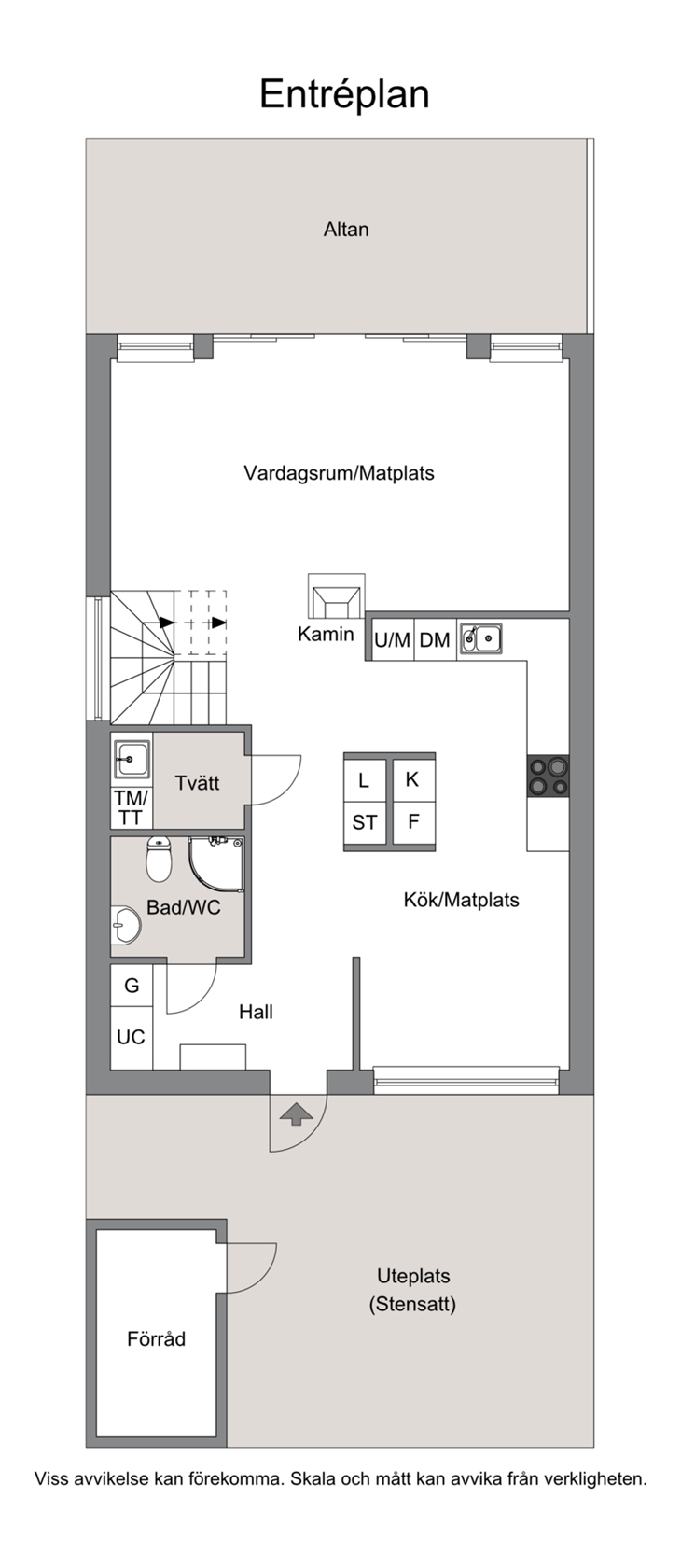 Ungefärlig planlösning entréplan