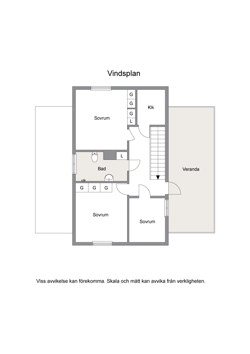 Planritning övre plan