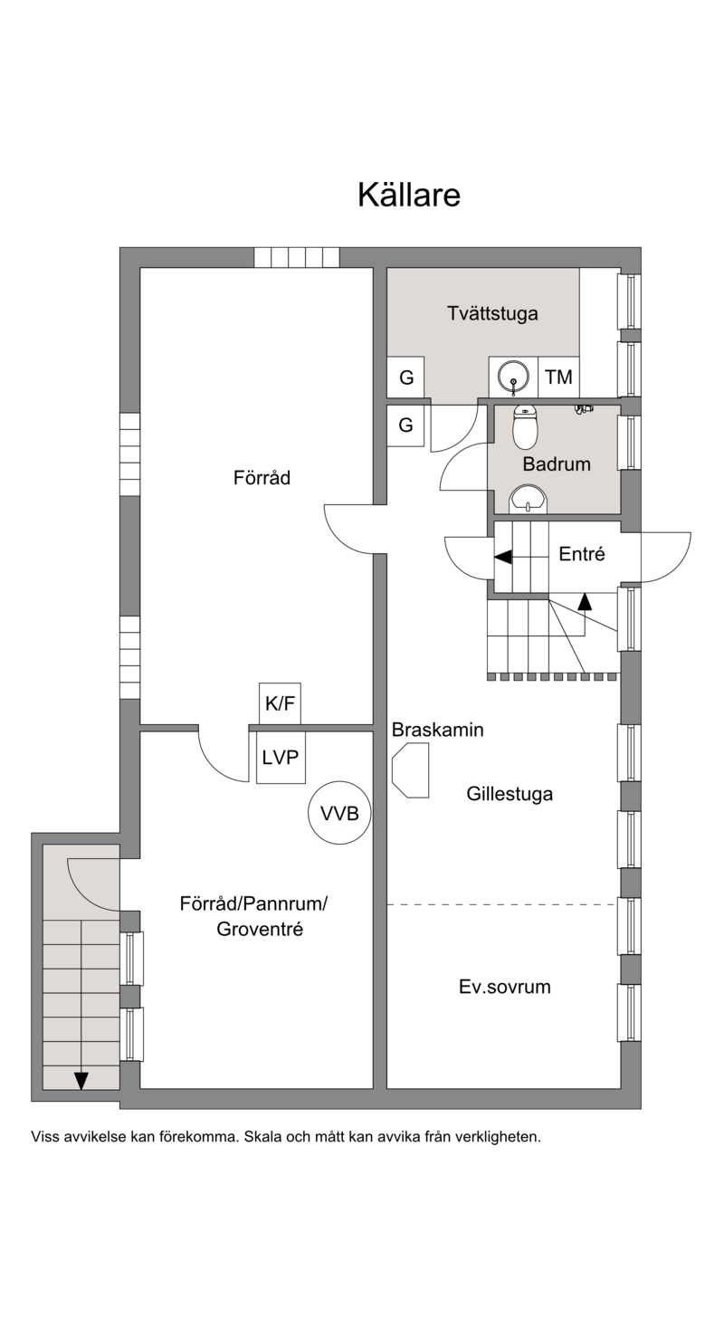 Ungefärlig planlösning källare