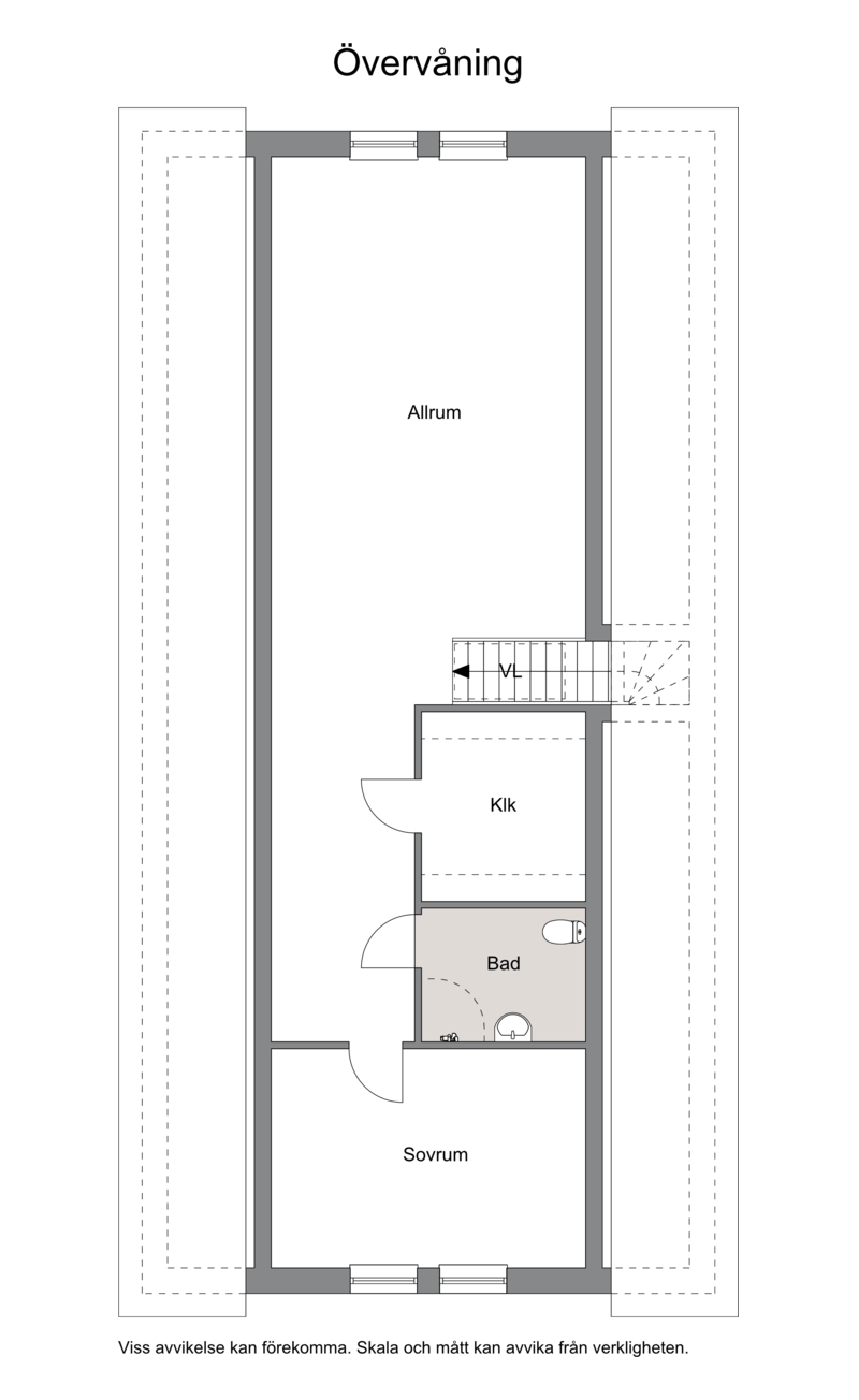 OBS förslag på övervåning. Levereras oinredd