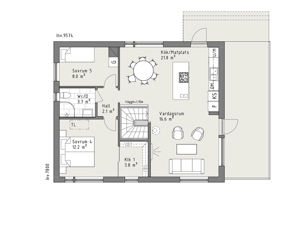 Planritning övre plan