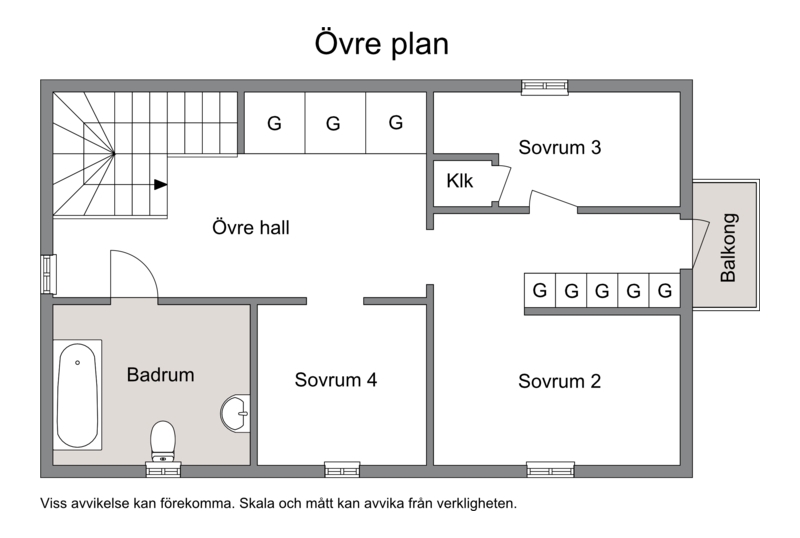 Planritning övre plan