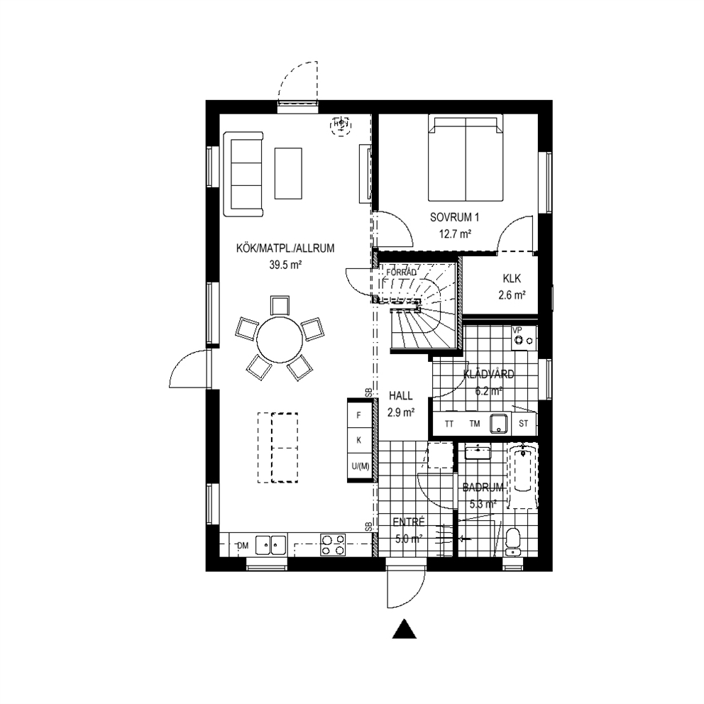 Planritning Talludden Entréplan