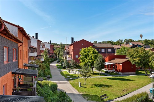 Småskalig arkitektur  och grönområden 