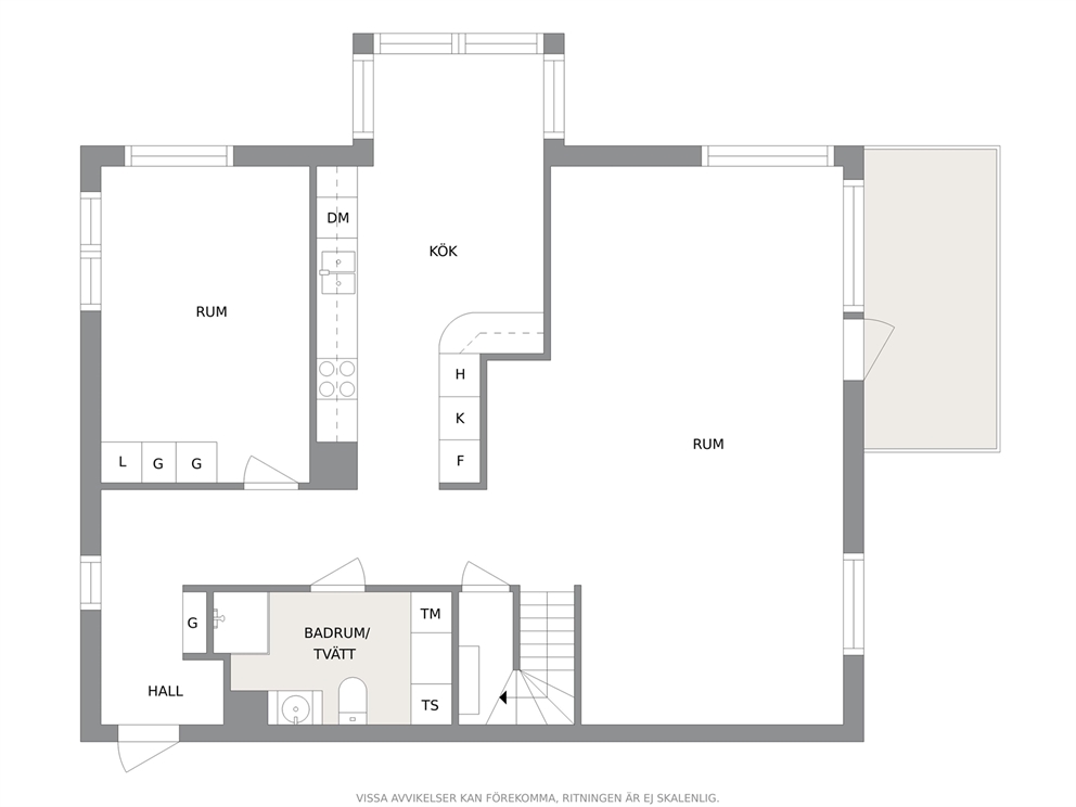 Planlösning nedre plan