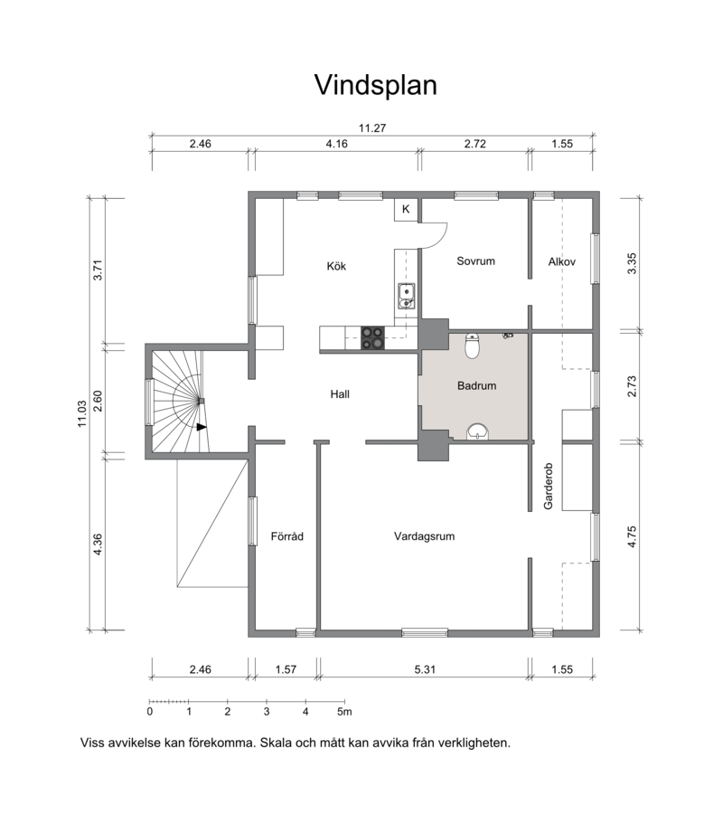 Planritning vindsplan