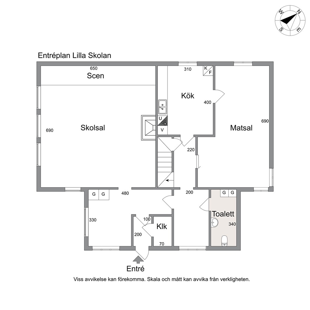 Lilla skolan - entréplan