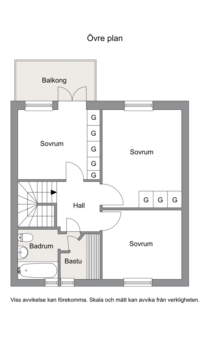 Planritning övre plan