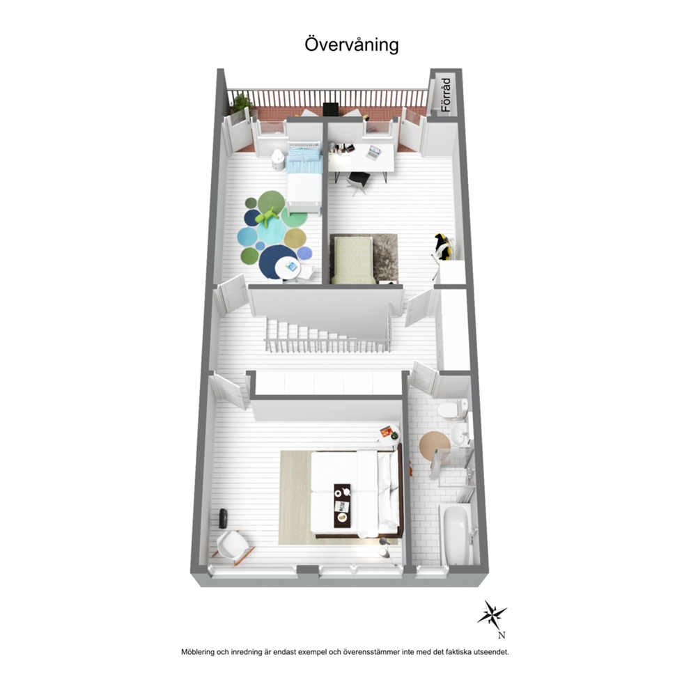 Planritning 3D - Övre plan