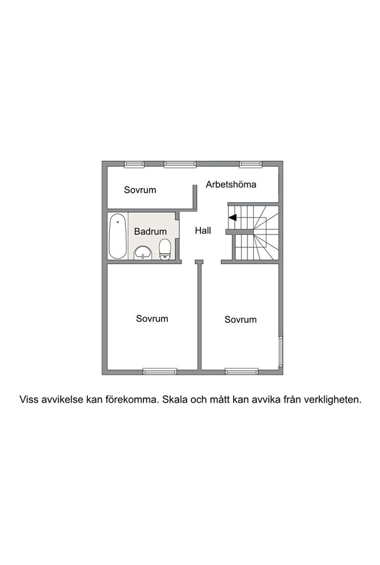 Planritning övre plan