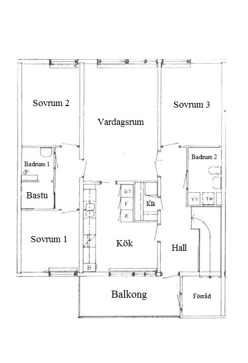 Planritning, ej skalenlig.