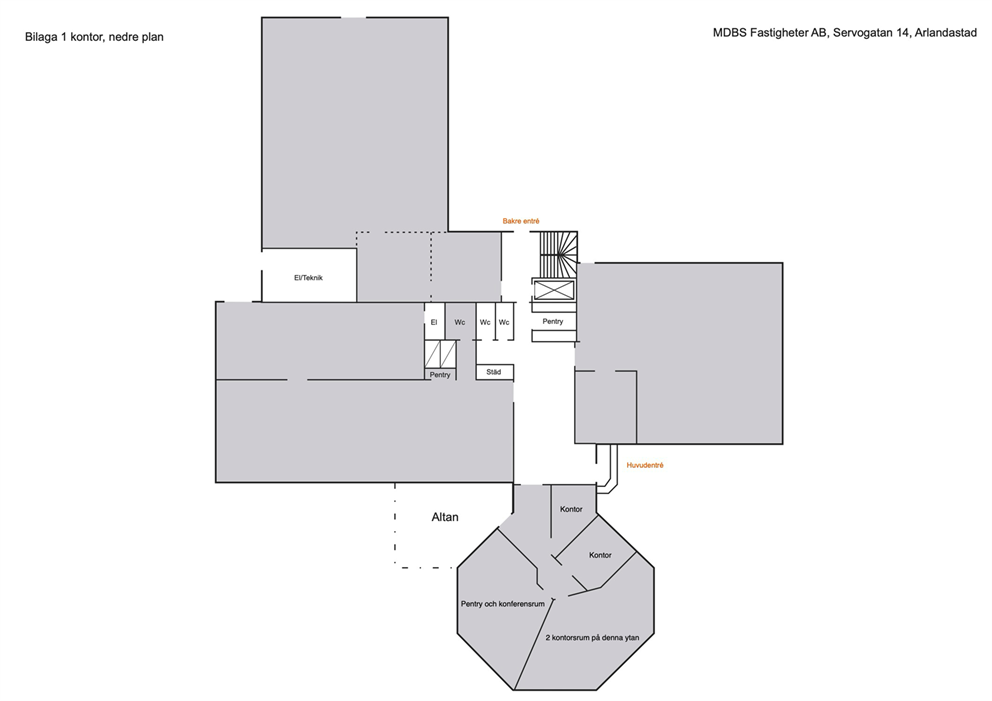 Planritning entréplan ca 110 kvm 
