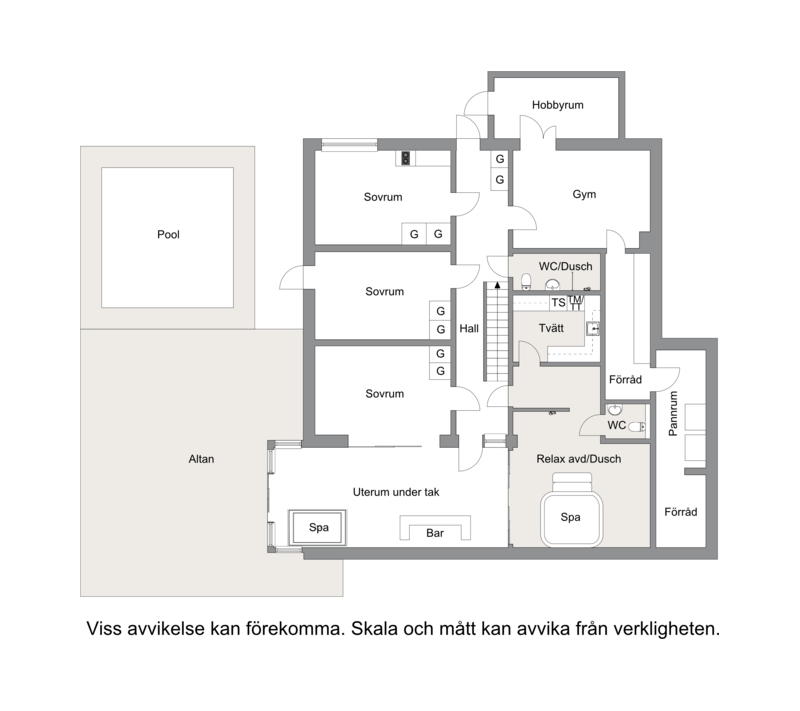 Planritning nedre plan