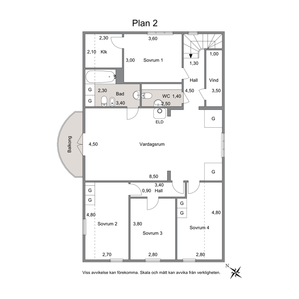 Planritning - Övre plan