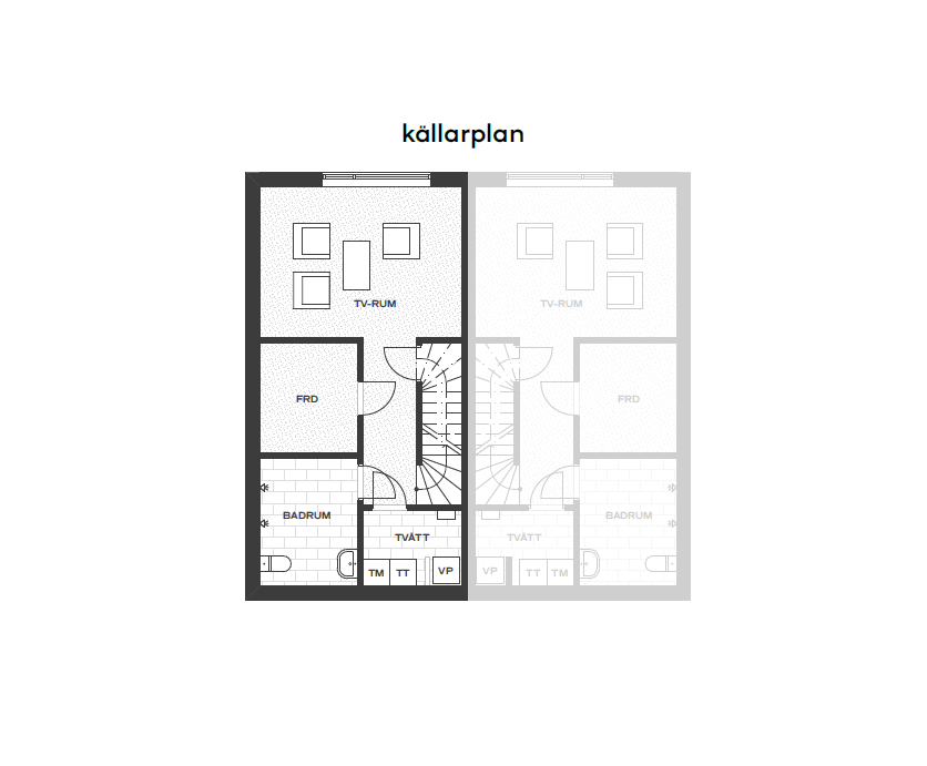 Exempelplanritning källarplan