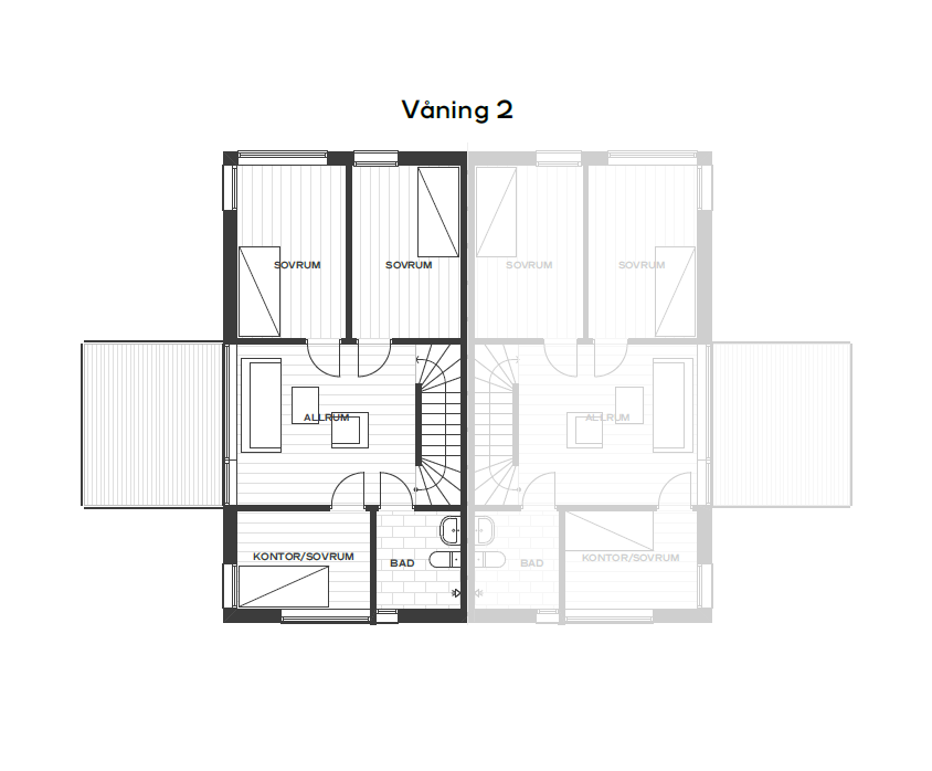 Exempelplanritning  vån 2