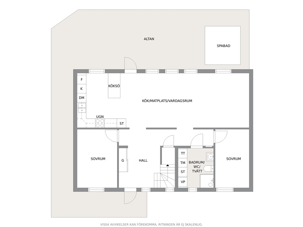 Ungefärlig planlösning entréplan