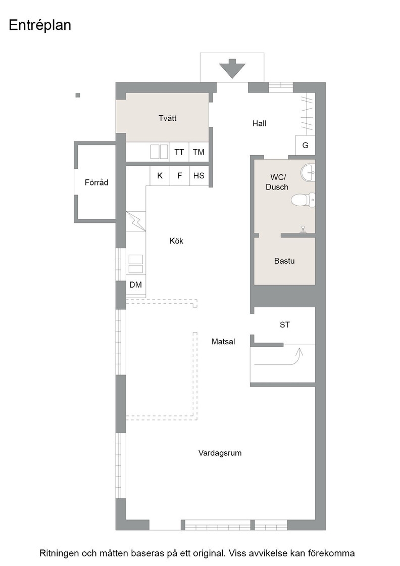 Entréplan gavelradhus