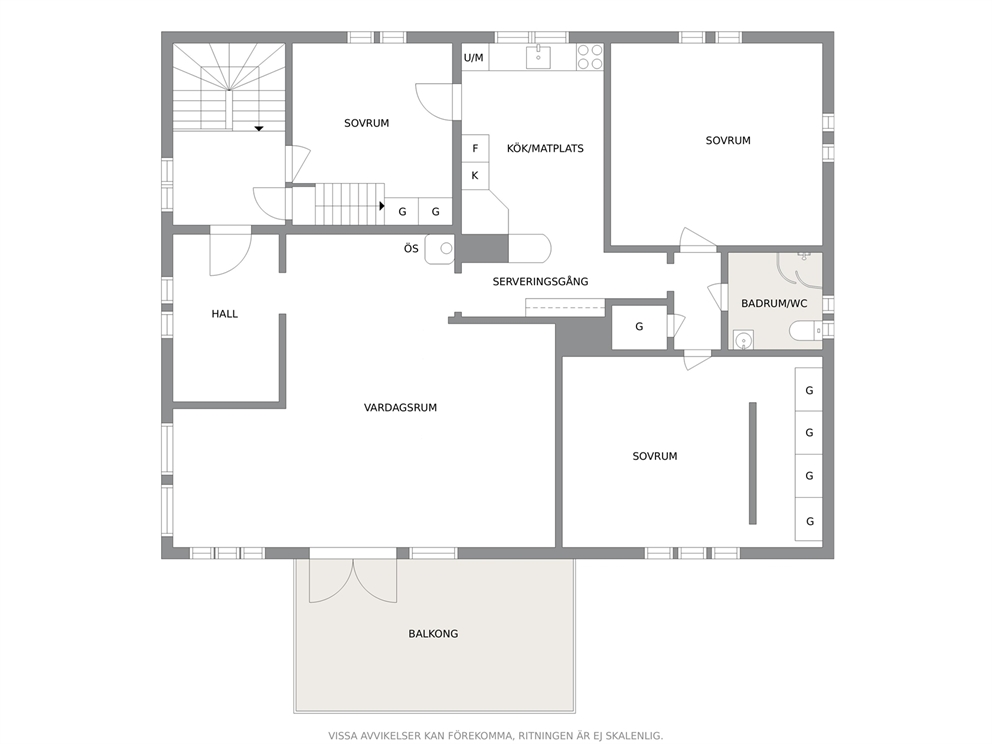 Ungefärlig planlösning övervåning/lägenhet 2