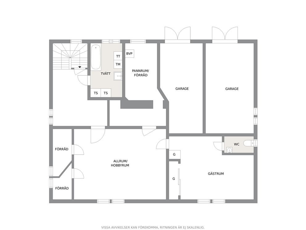 Ungefärlig planlösning källare