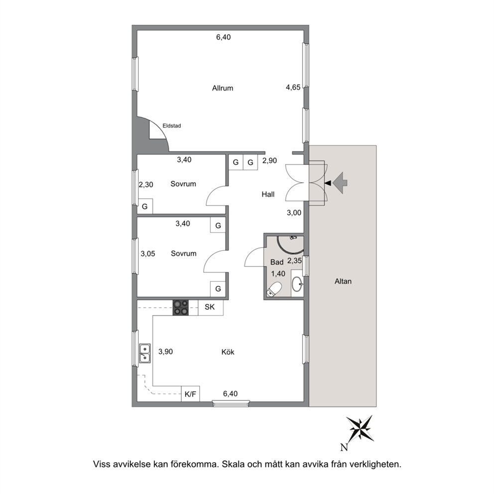 Planritning huvudhus 2D
