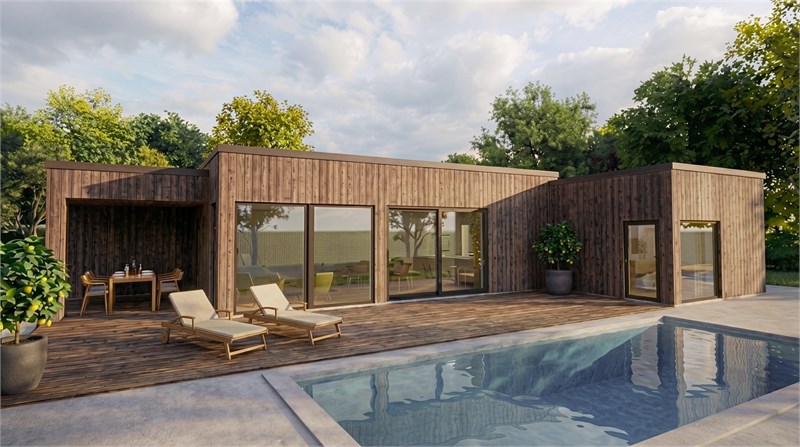 Rendering på husförslag från Willa Nordic