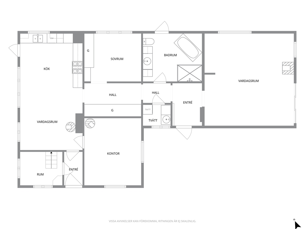 Ungefärlig planlösning entréplan