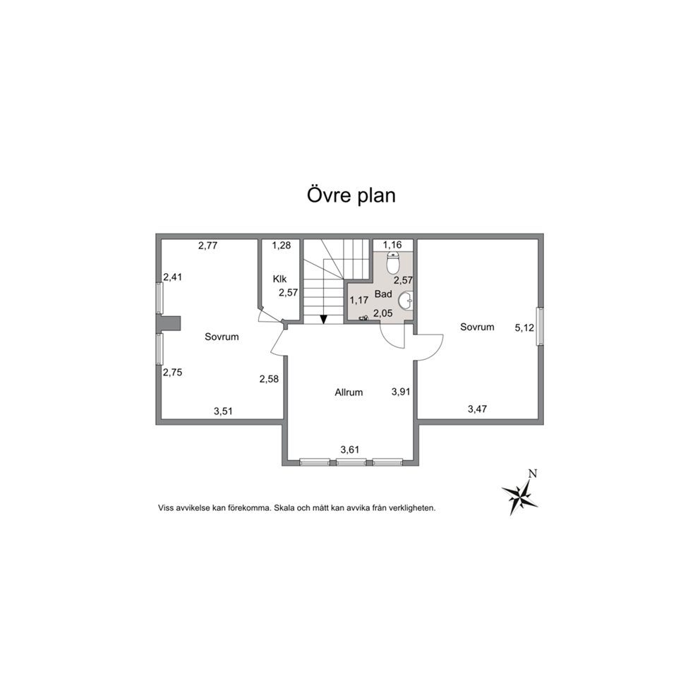 Planritning - Övre plan