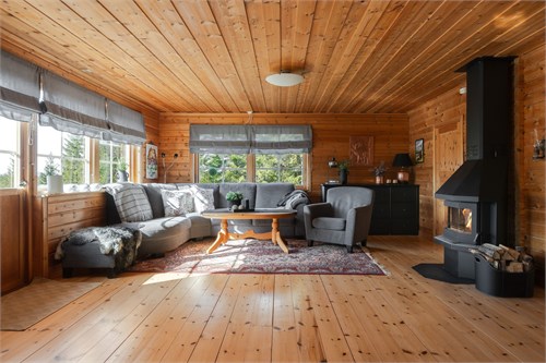 Vardagsrumm med braskamin