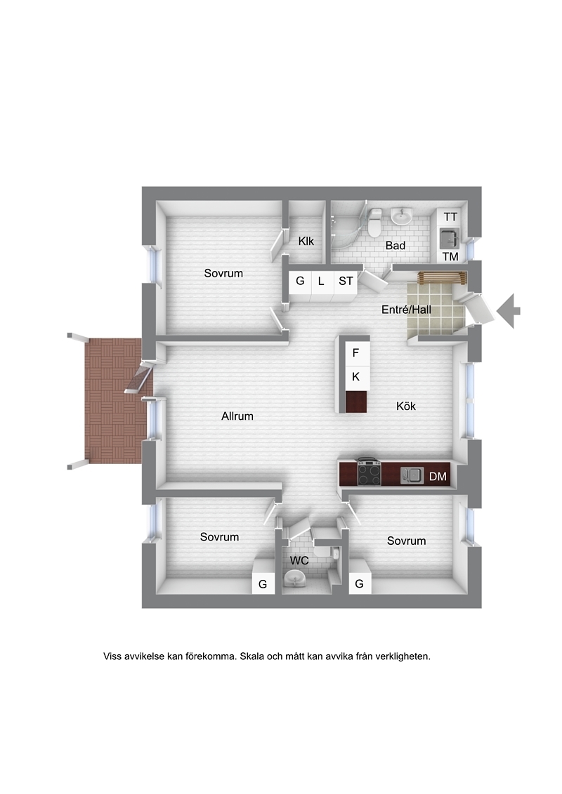 Finns fler garderober i sovrum 3 