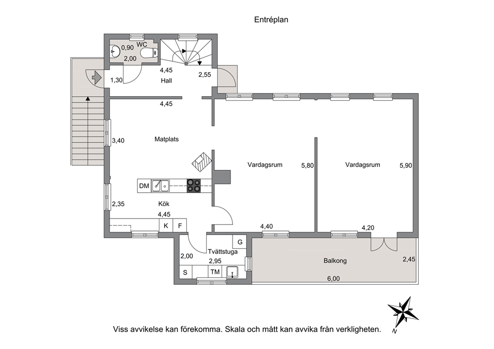 Alternativ planritning med stort kök