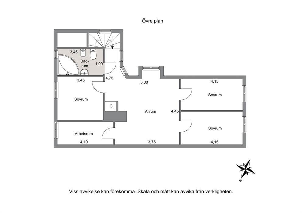 Alternativ planritning övre plan